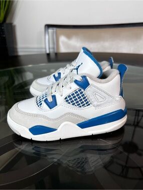 Nike Jordan 4 Military Blue Kids Shoes Sz 9C